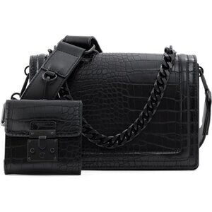 Womens Small Crossbody Shoulder Bag Two Compartment Purse Day to Night Handbag